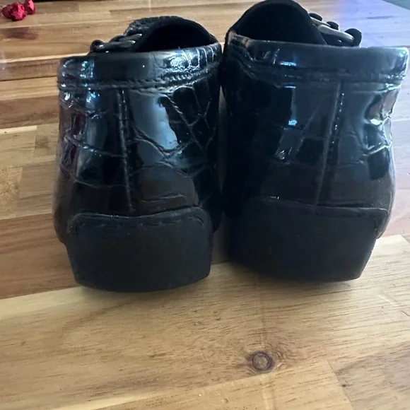 Stuart Weitzman Black Patent | Loafers with Silver Buckle| Size 8M - Picture 4 of 8